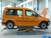 Orange VW Caddy